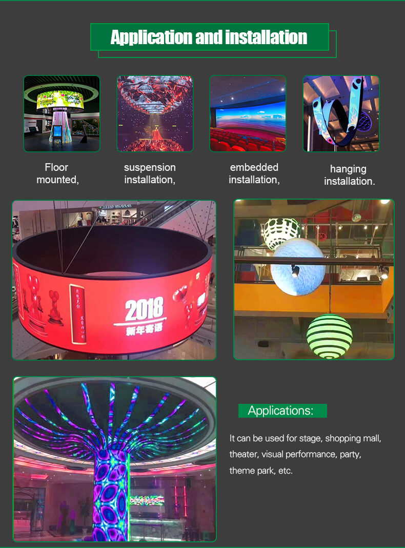 painel de tela led flexível