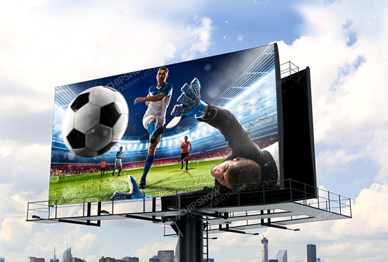 Telão LED para publicidade externa em uma rodovia nos Estados Unidos